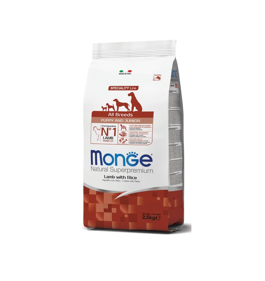 Monge All Breeds Puppy & Junior Agnello con Riso 12 kg