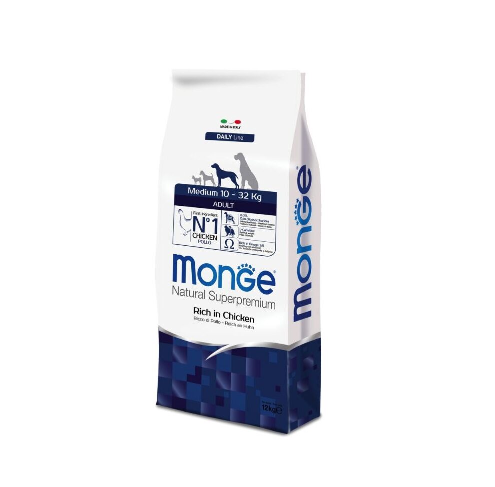 Monge Medium Adult Ricco di Pollo 12 kg
