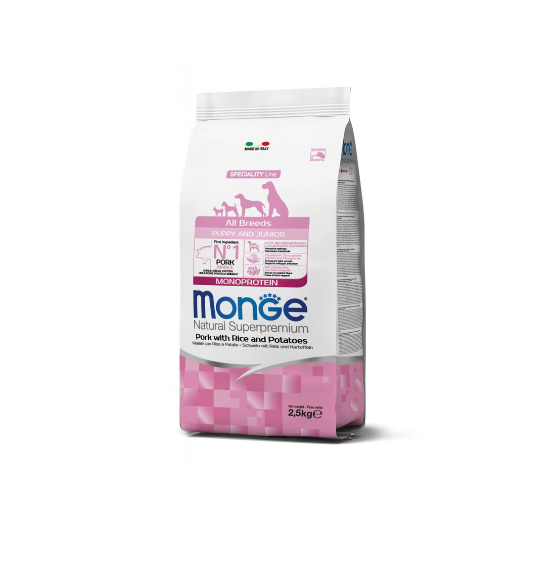 Monge All Breeds Puppy & Junior Maiale con Riso e Patate 12 kg