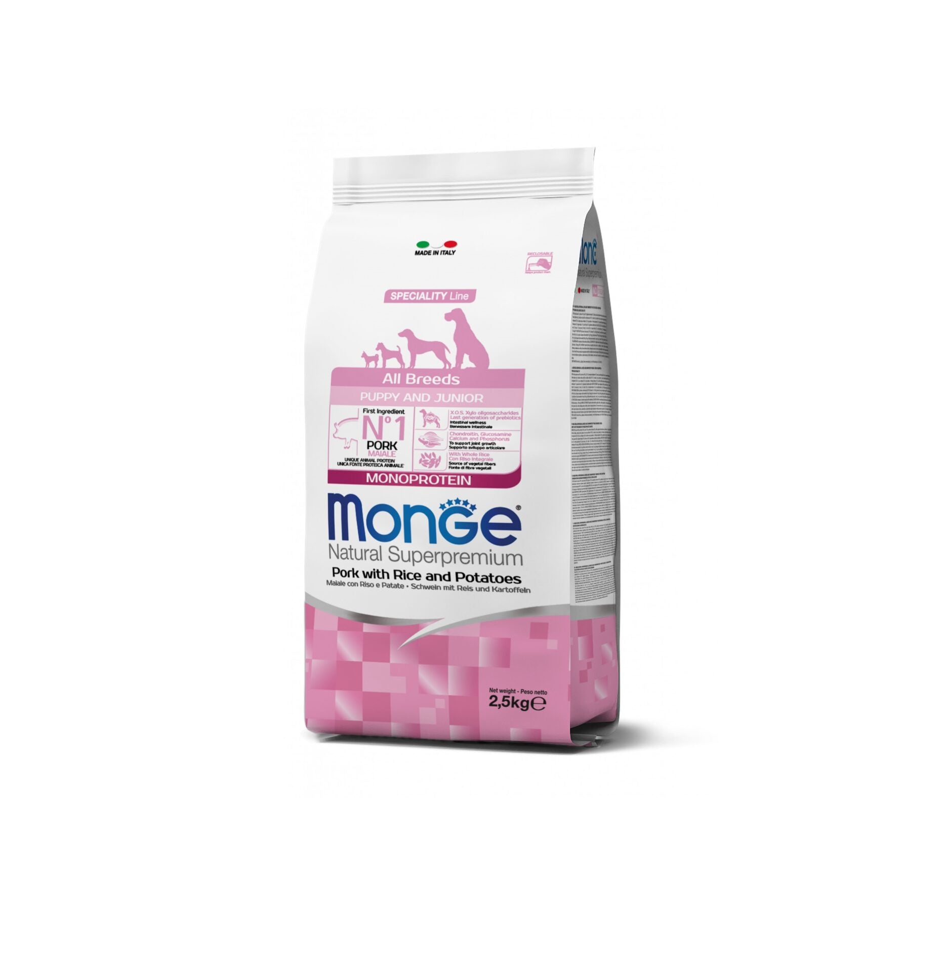 Monge All Breeds Puppy & Junior Maiale con Riso e Patate 12 kg
