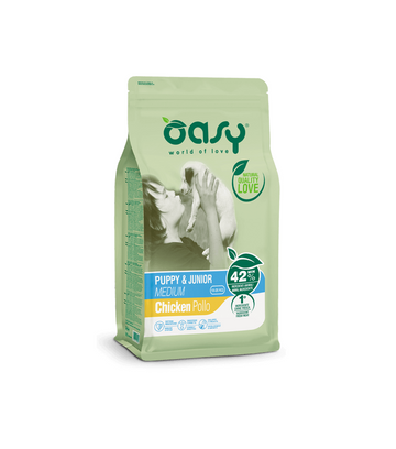 Oasy Puppy&Junior Medium con pollo 3 kg