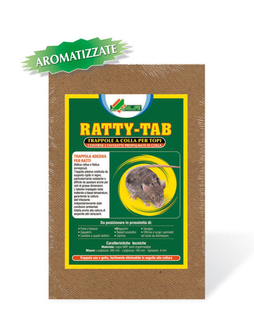 Tavolette topicide con colla aromatizzata Ratty-tab Al.fe