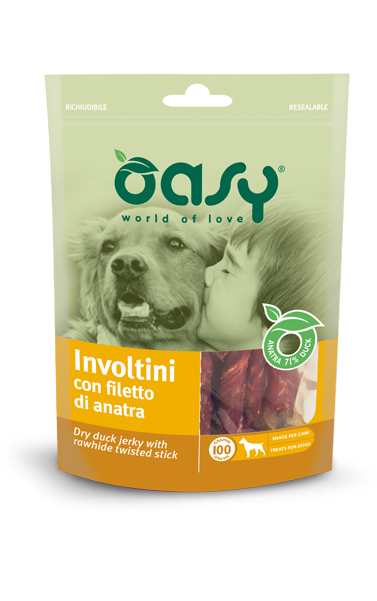 Involtini con Filetto di Anatra Oasy Snack per cani