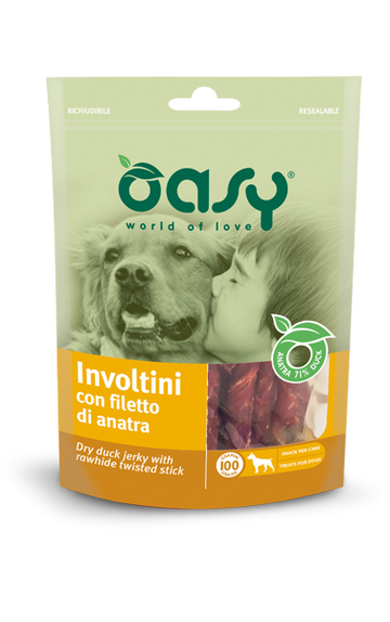 Involtini con Filetto di Anatra Oasy Snack per cani