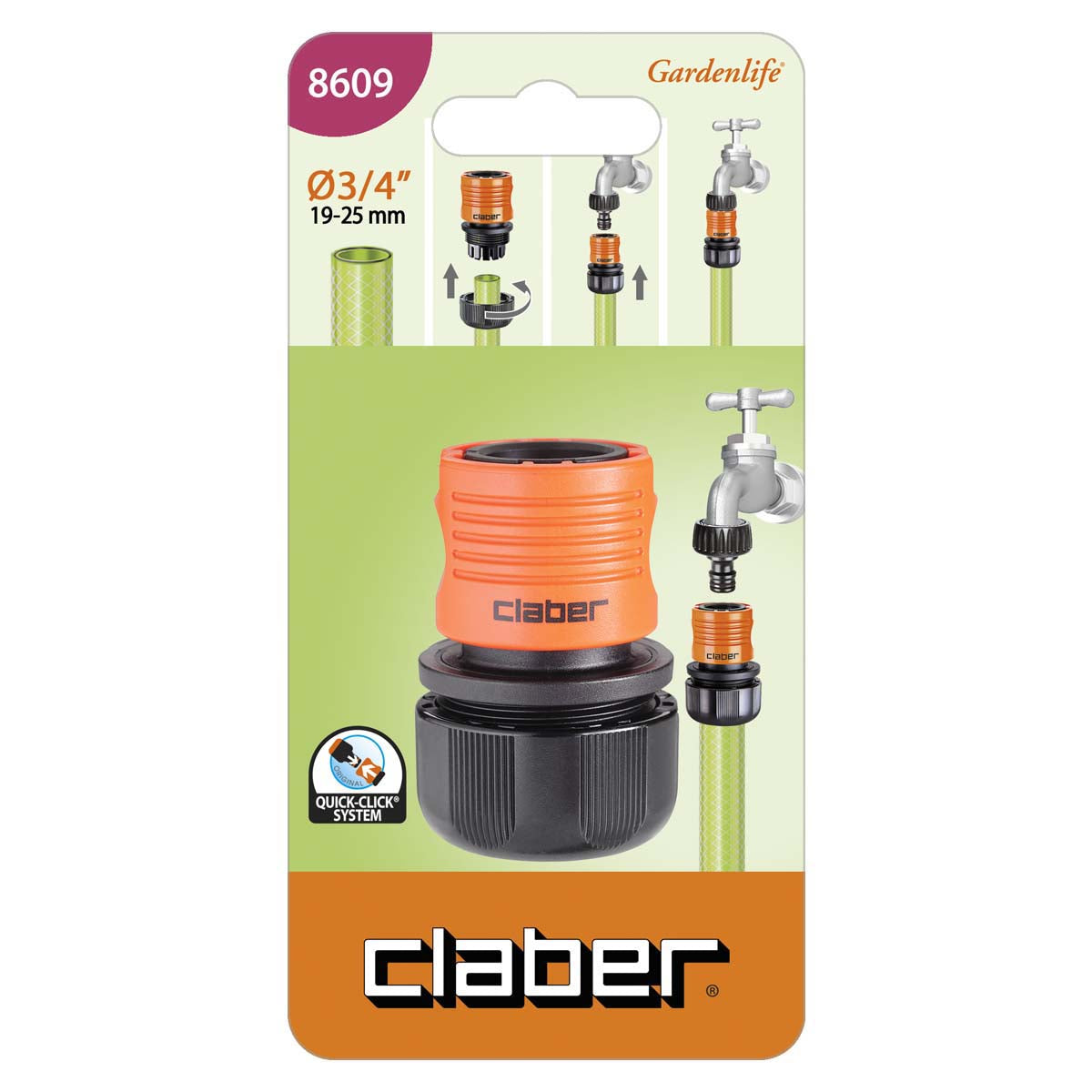 Raccordo automatico per tubi da 3/4" (19 mm) CLABER