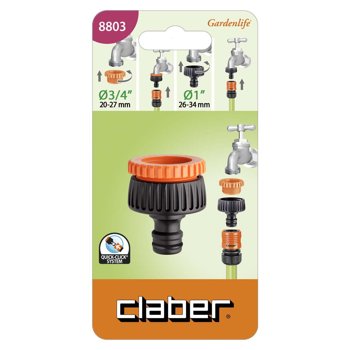 Presa multifiletto  1" - 3/4" CLABER 8803