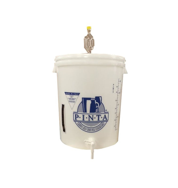 Fermentatore Pinta 28 Lt con Rubinetto, Gorgogliatore e Termometro