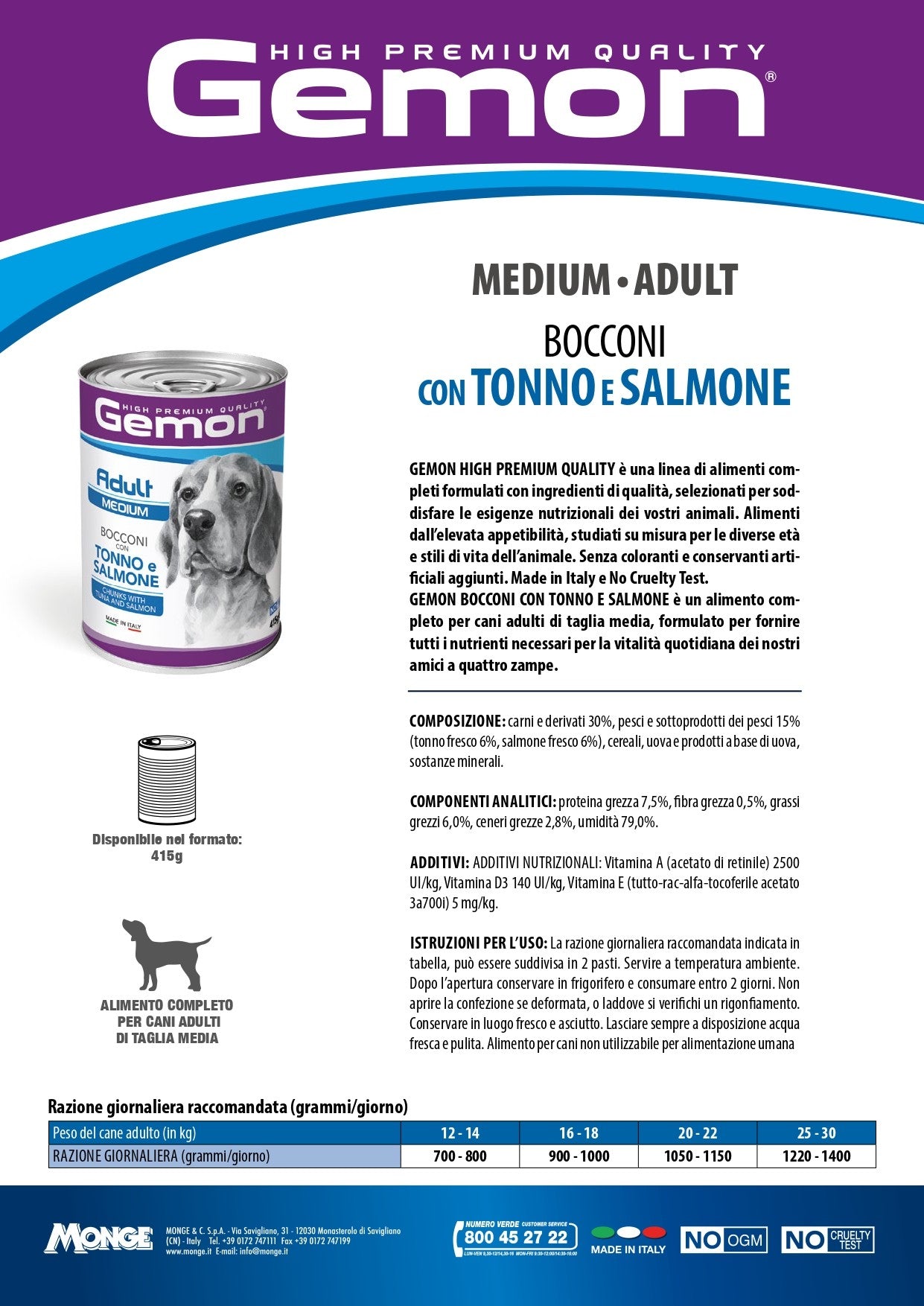 Gemon Bocconi con Tonno e Salmone 415 g