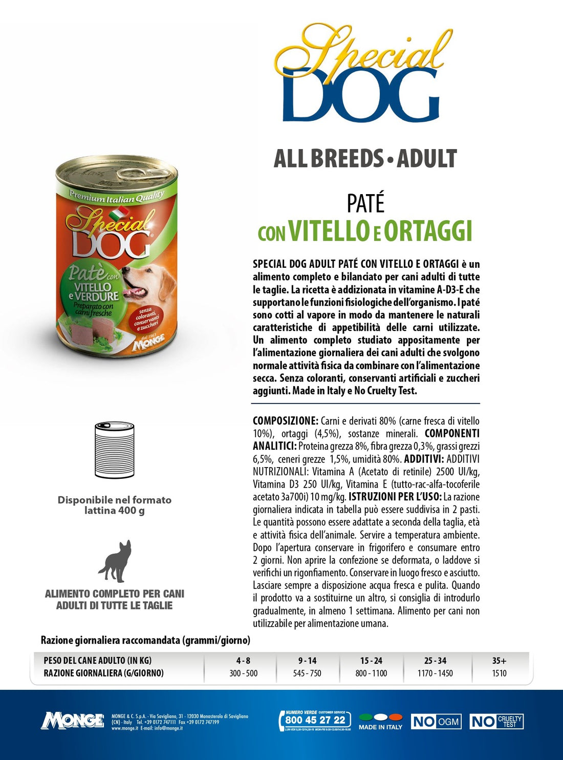 Special Dog Patè con Vitello e Ortaggi 400 g