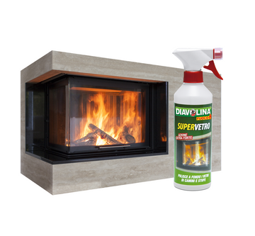 Detergente per vetri di camini e stufe Diavolina SuperVetro