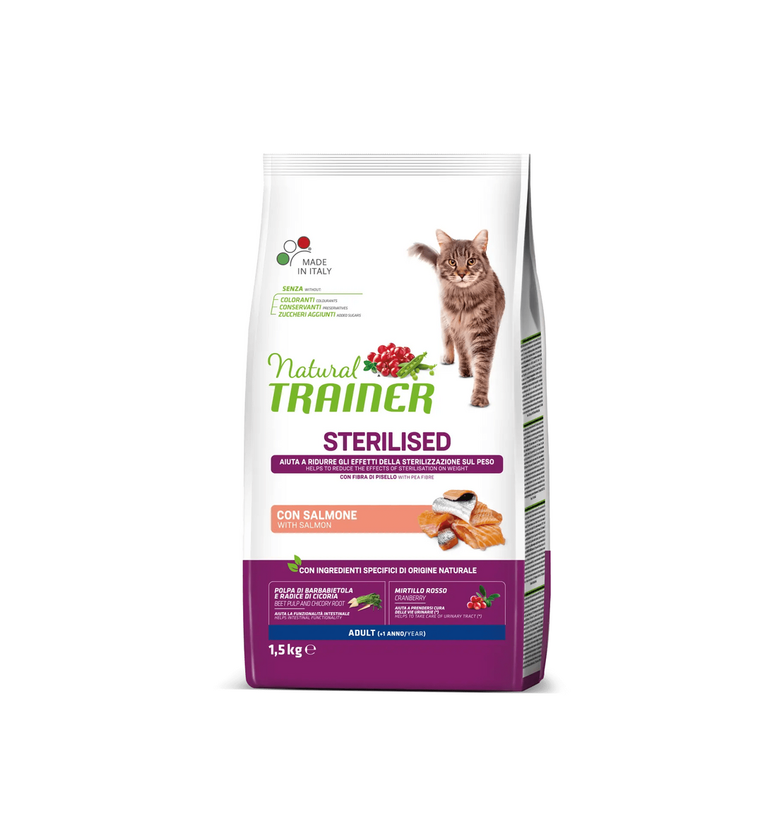 Natural Trainer Adult Sterilised con salmone 1,5 kg