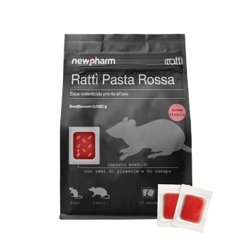 Esca rodenticida Rattì Pasta Rossa 150 g ( 10 buste da 20 g )