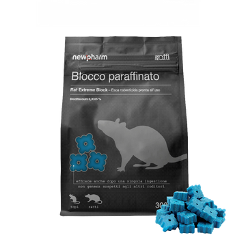 Esca topicida in blocco paraffinato 300 g ( 30 blocchi da 10 g )