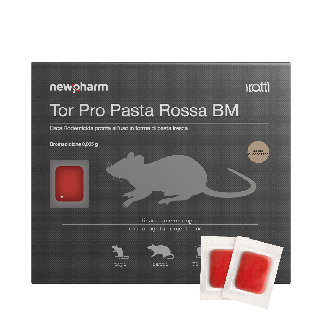 Esca rodenticida Tor Pro Pasta Rossa 1,5 kg ( 3 buste da 500 g )