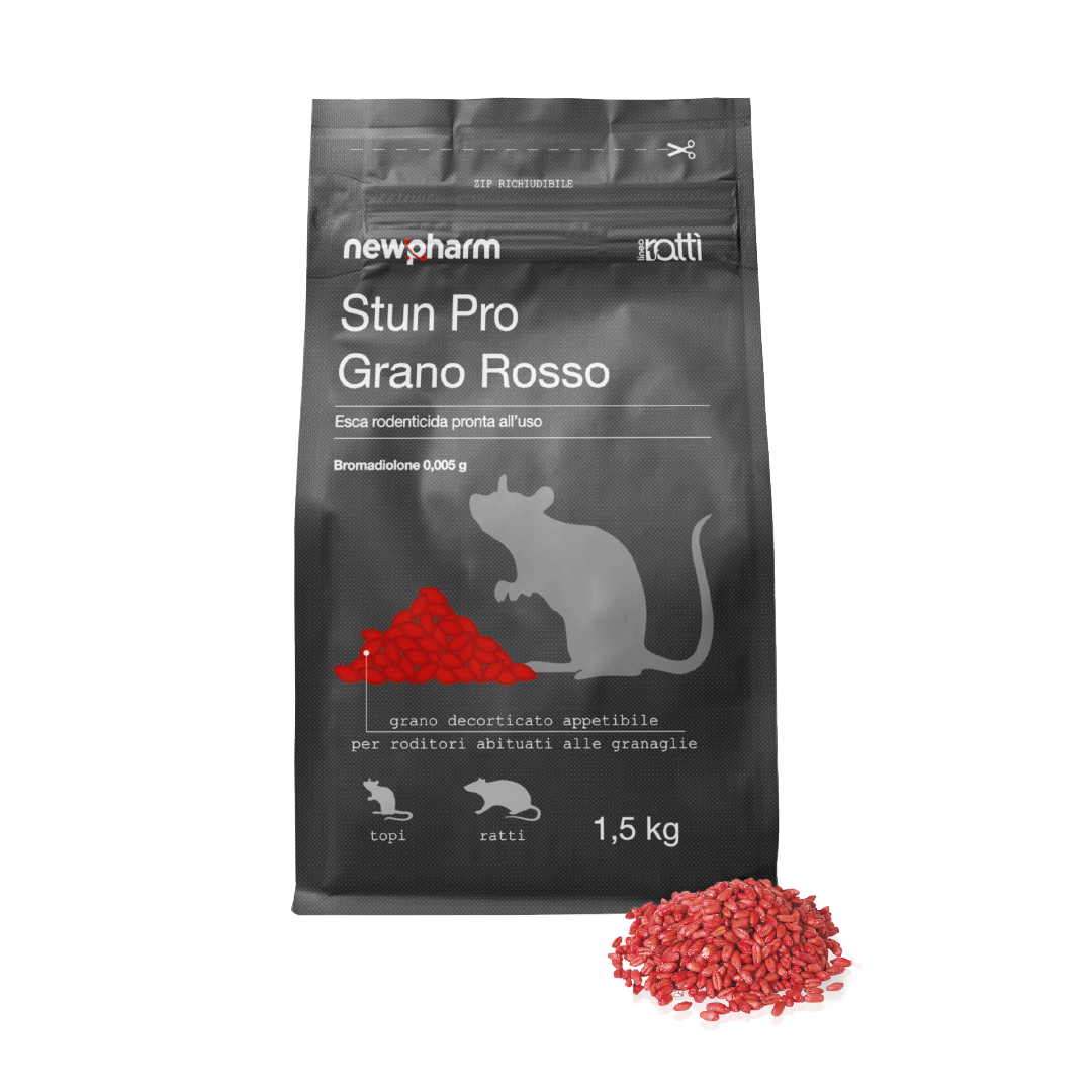 Esca rodenticida Stun Pro Grano Rosso 1,5 kg