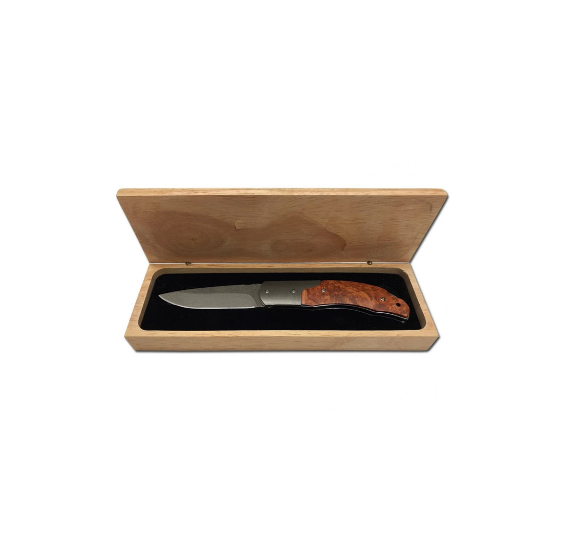 Coltello da tasca damascato cm.18 in confezione in legno Art.26336 AUSONIA