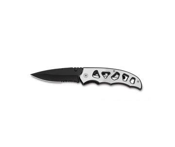 Coltello da tasca con manico in acciaio forato 20 cm art.26550 Ausonia