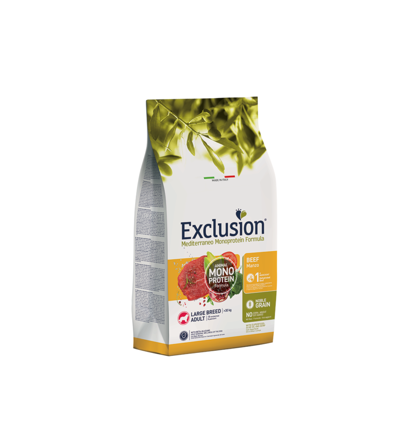 Exclusion Noble Grain Adult Large con Manzo 12 kg