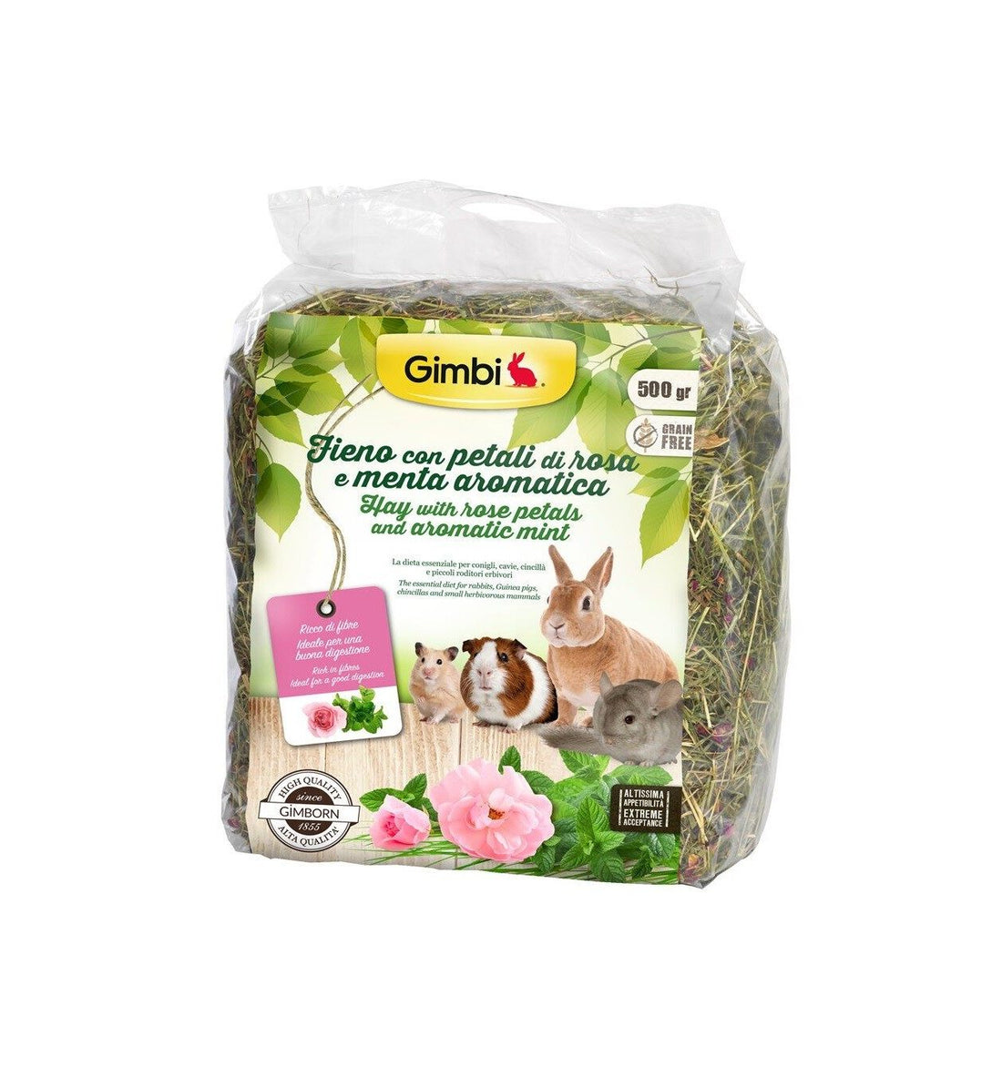 Fieno con petali di rosa e menta aromatica 500 g