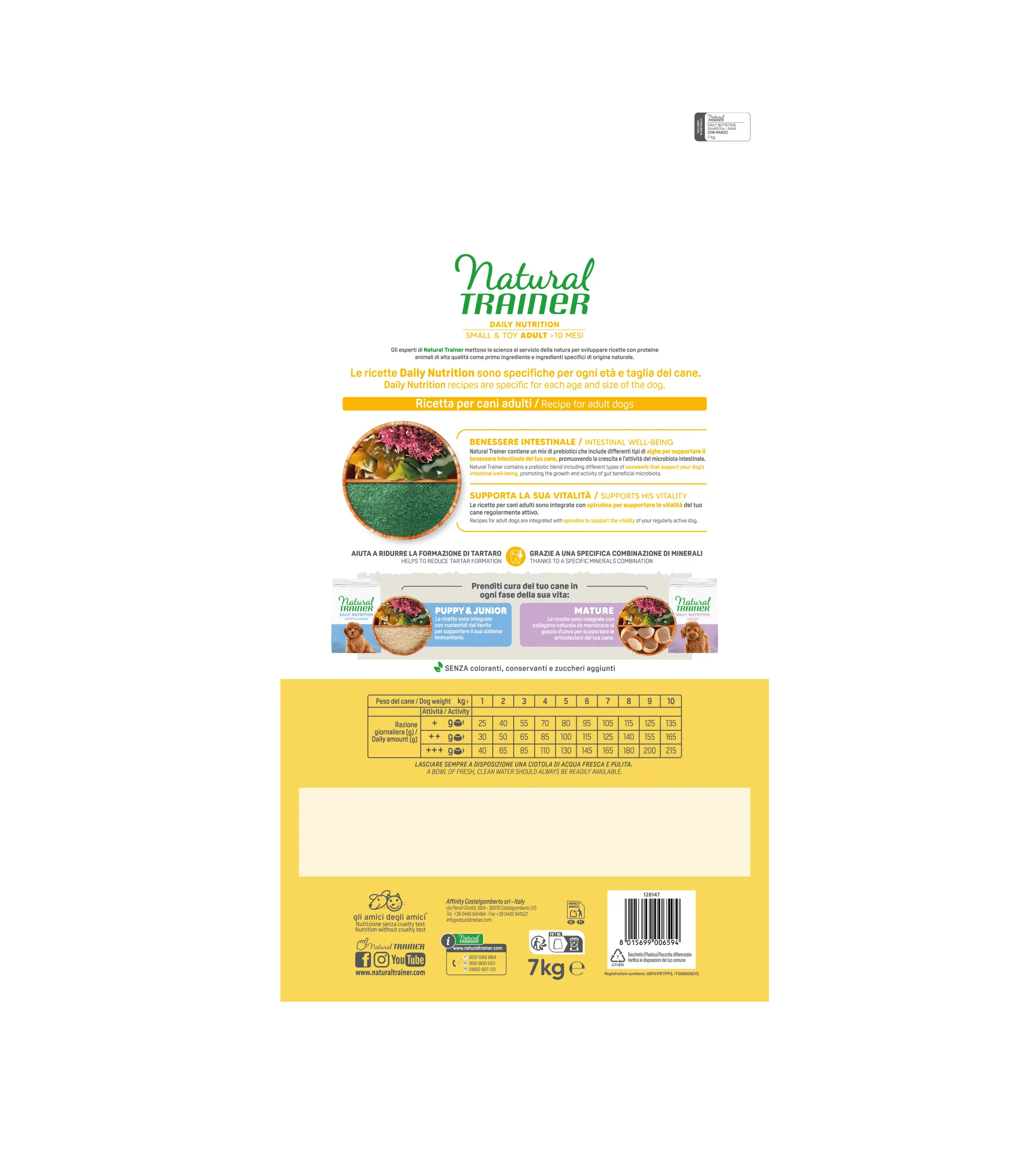 Natural Trainer Small&Toy ausgewachsene Hunde Rindfleisch-Kroketten