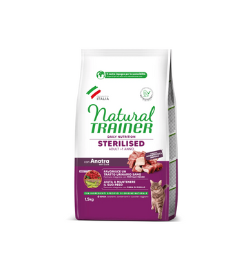 Natural Trainer Gatto Sterilised Anatra 1,5 kg