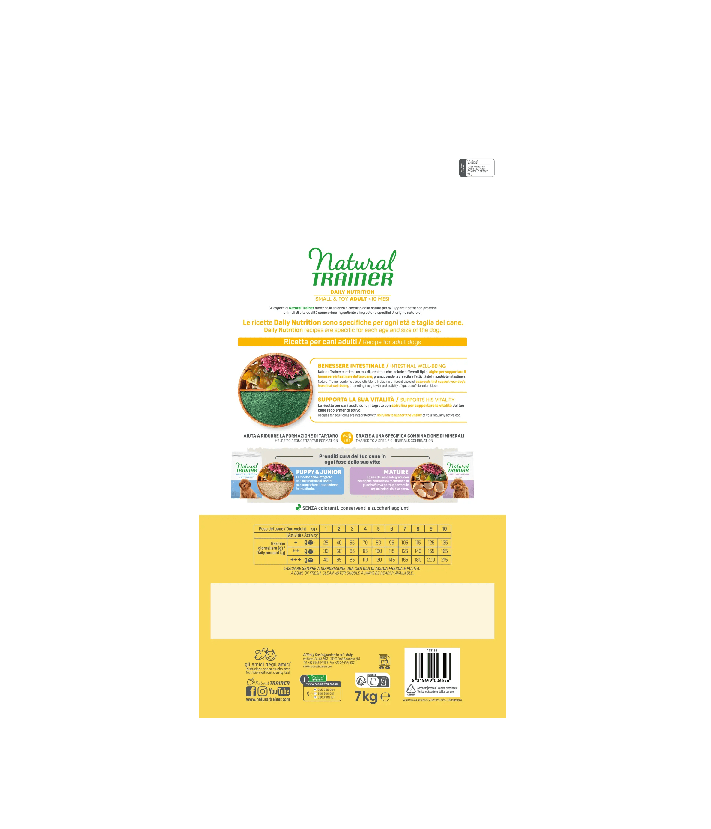 Natural Trainer Small&Toy Trockenfutter für ausgewachsene Hunde mit Huhn
