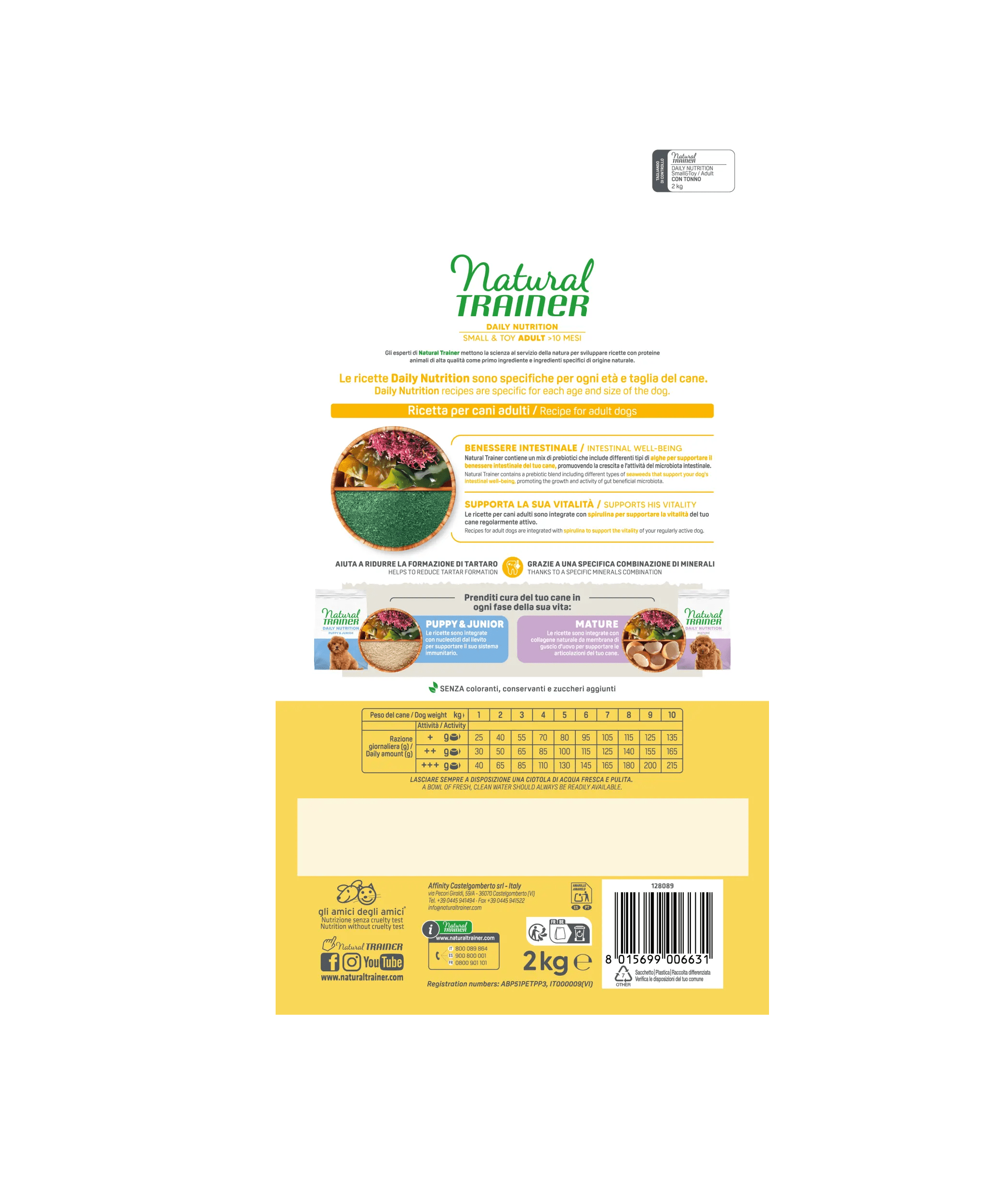 Natural Trainer Small&Toy Adult al tonno 2 kg Scadenza luglio 2026