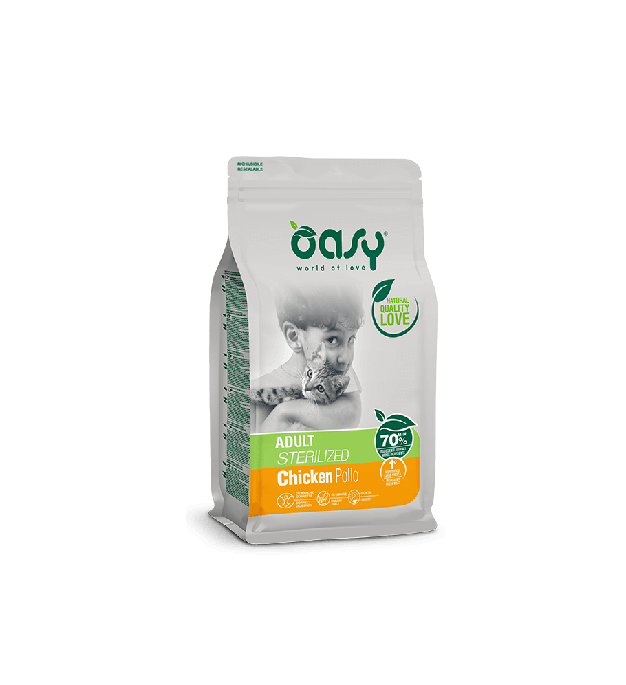 Oasy Adult Sterilised con pollo 1,5 kg