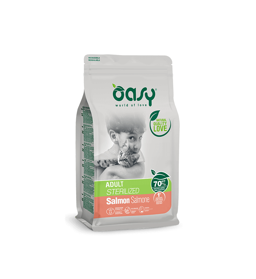 Oasy Adult Sterilised con salmone 1,5 kg