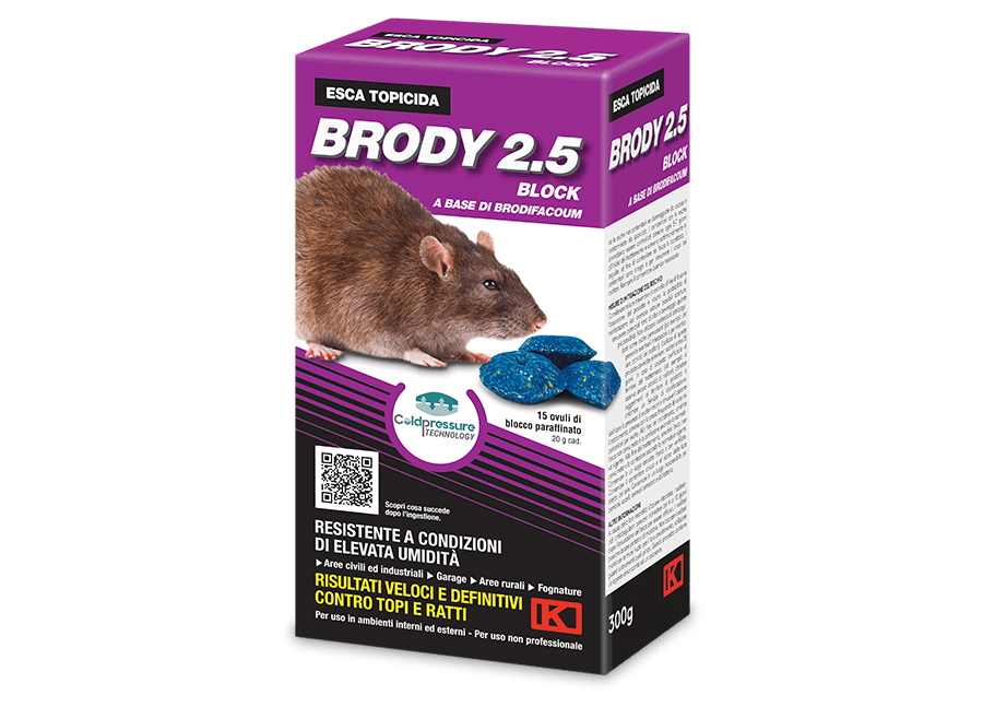 Esca topicida in blocchi paraffinati Brody 2.5 Kollant