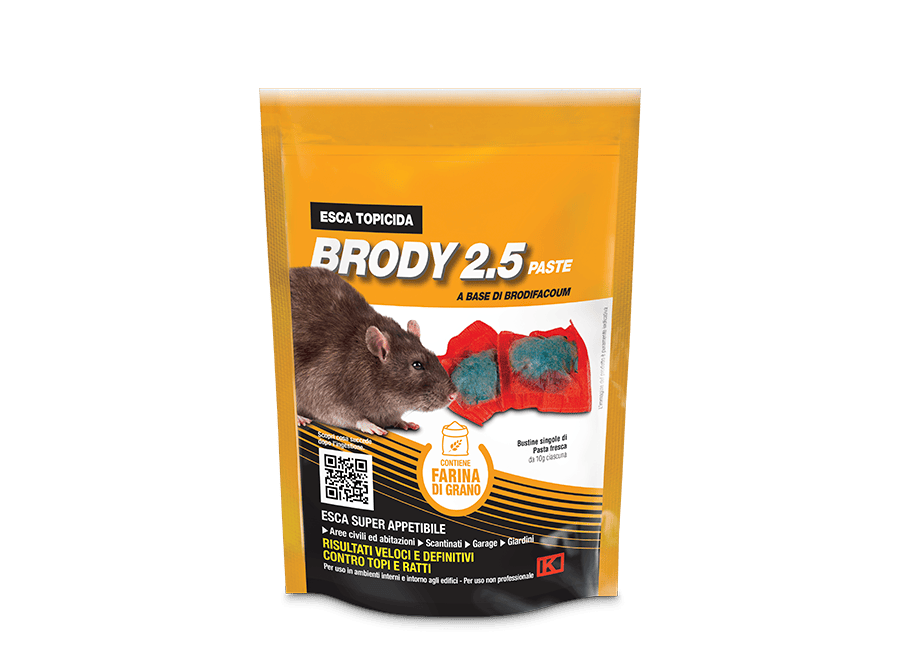 Esca topicida in pasta bustine rosse Brody 2,5 KOLLANT