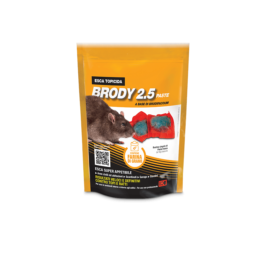 Appât rodonticide en pâte sachets rouges Brody 2,5 KOLLANT