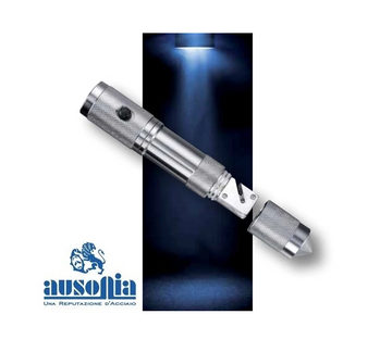 Torcia led di sicurezza con tagliacintura e frangivetro Ausonia
