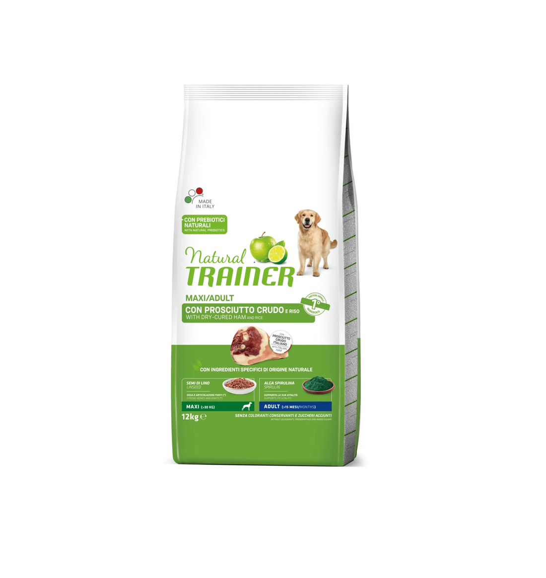 Natural Trainer Adult Maxi con Prosciutto 12 kg